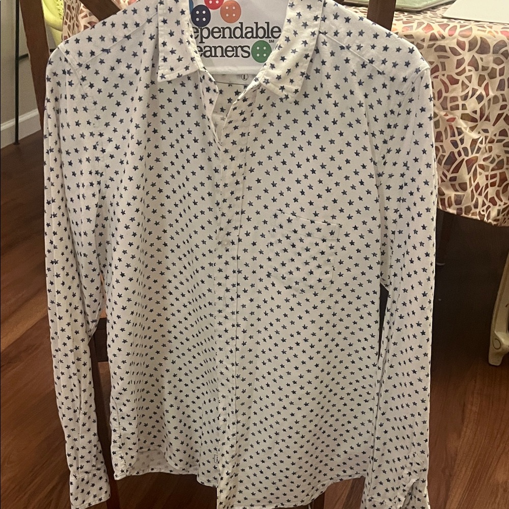 Frank & Eileen White Star Print Women's Shirt